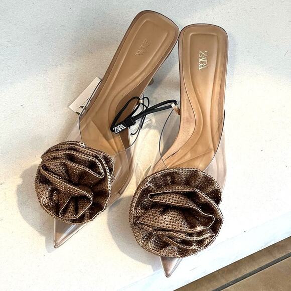 ZARA Embellished Heels NWT - Picture 7 of 13